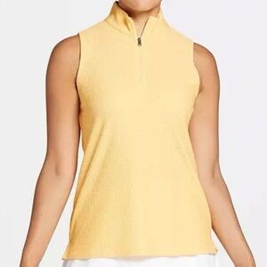 CALIA Women's Golf Honeycomb Mesh 1/2 Zip Sleeveless Polo